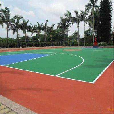 威海 塑膠籃球場 環保硅PU 硅PU材料鋪裝